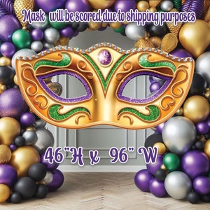 Masquerade Purple gold , coroplast, Mardi Gras, mardi gras party celebration, party props, Birthday decor (no stands, no stakes)BF1192-FS-SB