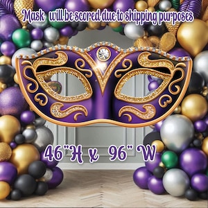 Masquerade Purple gold , coroplast, Mardi Gras, mardi gras party celebration, party props, Birthday decor (no stands, no stakes)BF1192-FS-SB