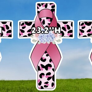 BREAST CANCER CROSSES  coroplast cutouts lawn sign yard cards party decor decoration props