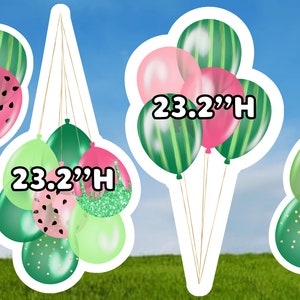 Watermelon balloons coroplast cutouts lawn sign yard cards party decor decoration props (NO STANDS nor stakes included)BF059-QS