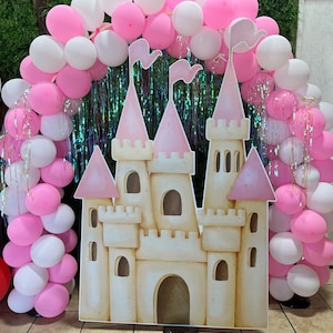 BF900-3QS-SB Sand Castle, princess castle, party props, backdrops, princess props,coroplast props,party decor(no stands nor stakes included)