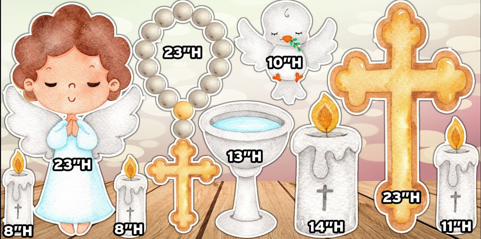 Baptism First Communion Party Props, Celebration Props, Yard Decor ...