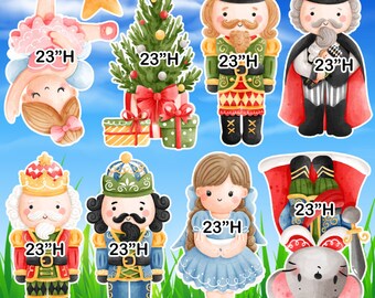 Nutcracker water color  party decor table decorations yard card coroplast cutouts lawn sign yard cards party decoration props