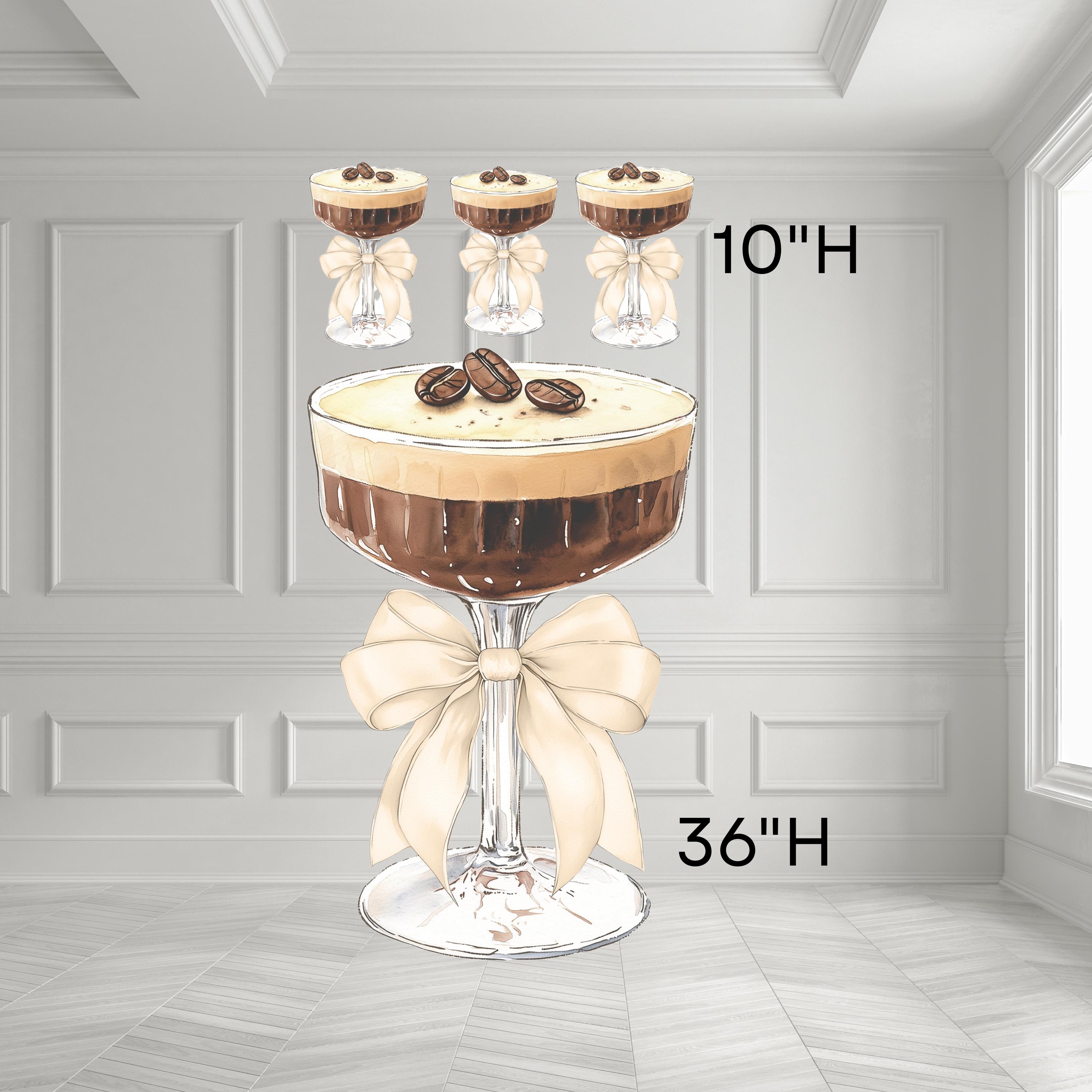 Espresso, martini, party props, birthday decor, backdrop, centerpieces, coroplast (no stands nor stakes included)BF1757-QS-V