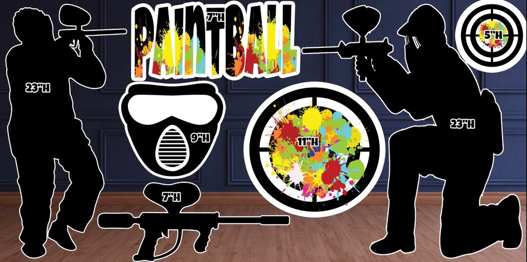 PAINTBALL Paintball Player Yard Cards Party Decor Table Decor Coroplast