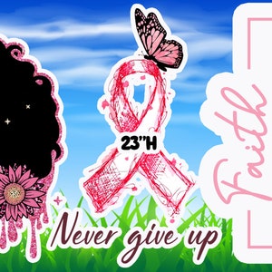 BREAST CANCER WARRIOR coroplast cutouts lawn sign yard cards party decor decoration props (yard stakes not included)