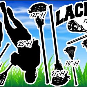 YARD CARDS LACROSSE  la crosse sports coroplast cutouts lawn sign yard cards party decor decoration props