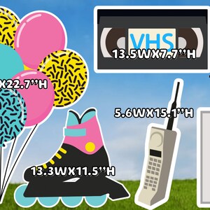 Nostalgic 90's coroplast cutouts lawn sign yard cards party decor decoration props
