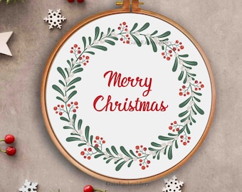 Christmas hand embroidery, Embroidery pattern, Christmas designs, Hand embroidery pattern, wreath hand embroidery pattern, Christmas decor