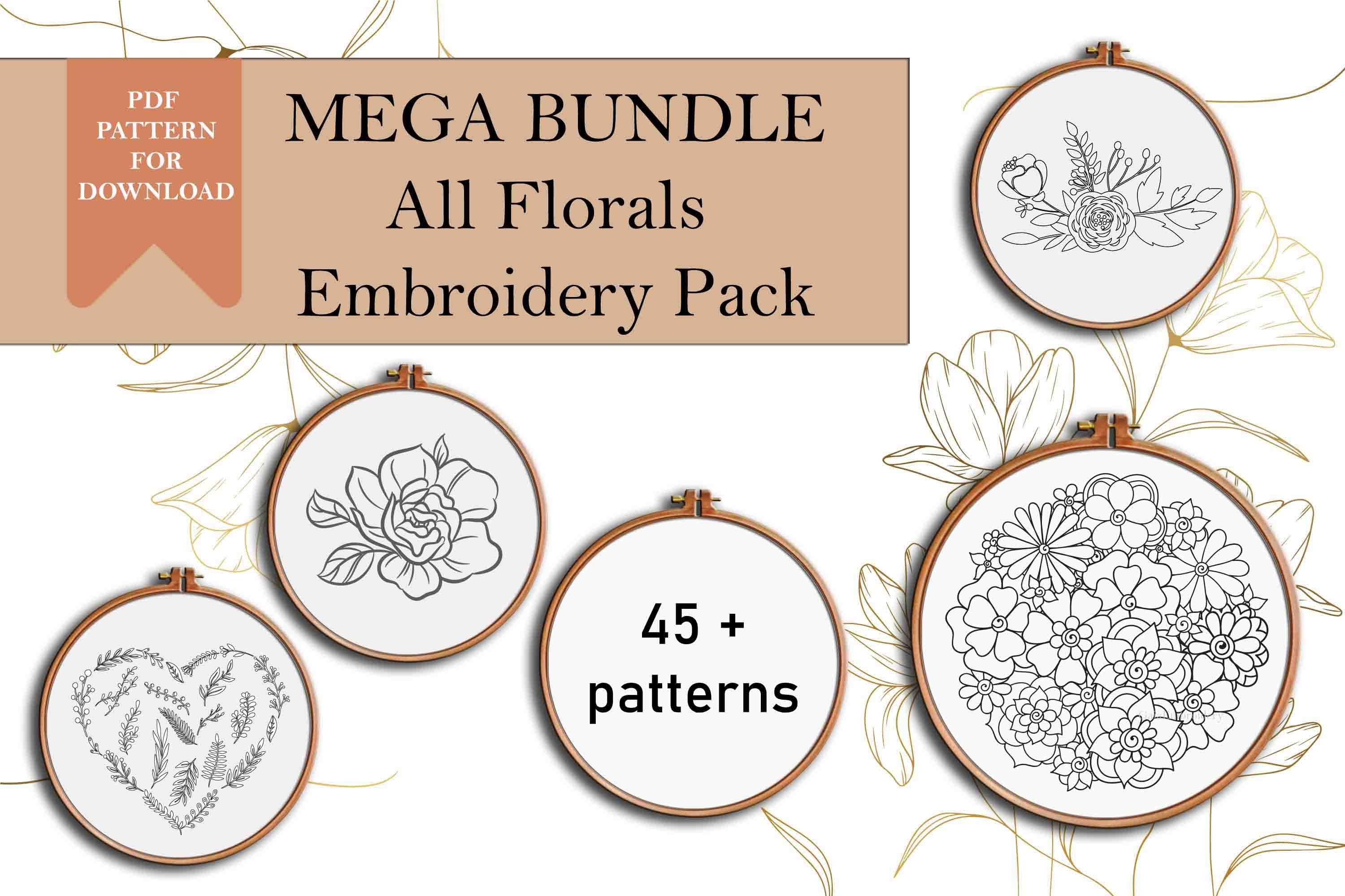 Floral Wreath Embroidery Pattern for Instant Download Hand Embroidery ...