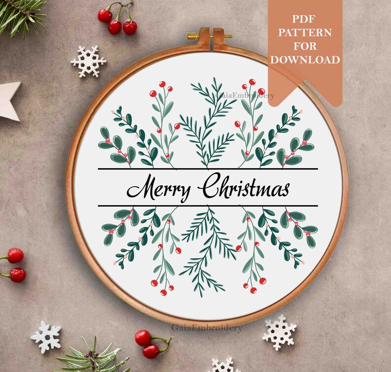 Christmas Embroidery Pattern Pdf or KIT Download Printable - Etsy