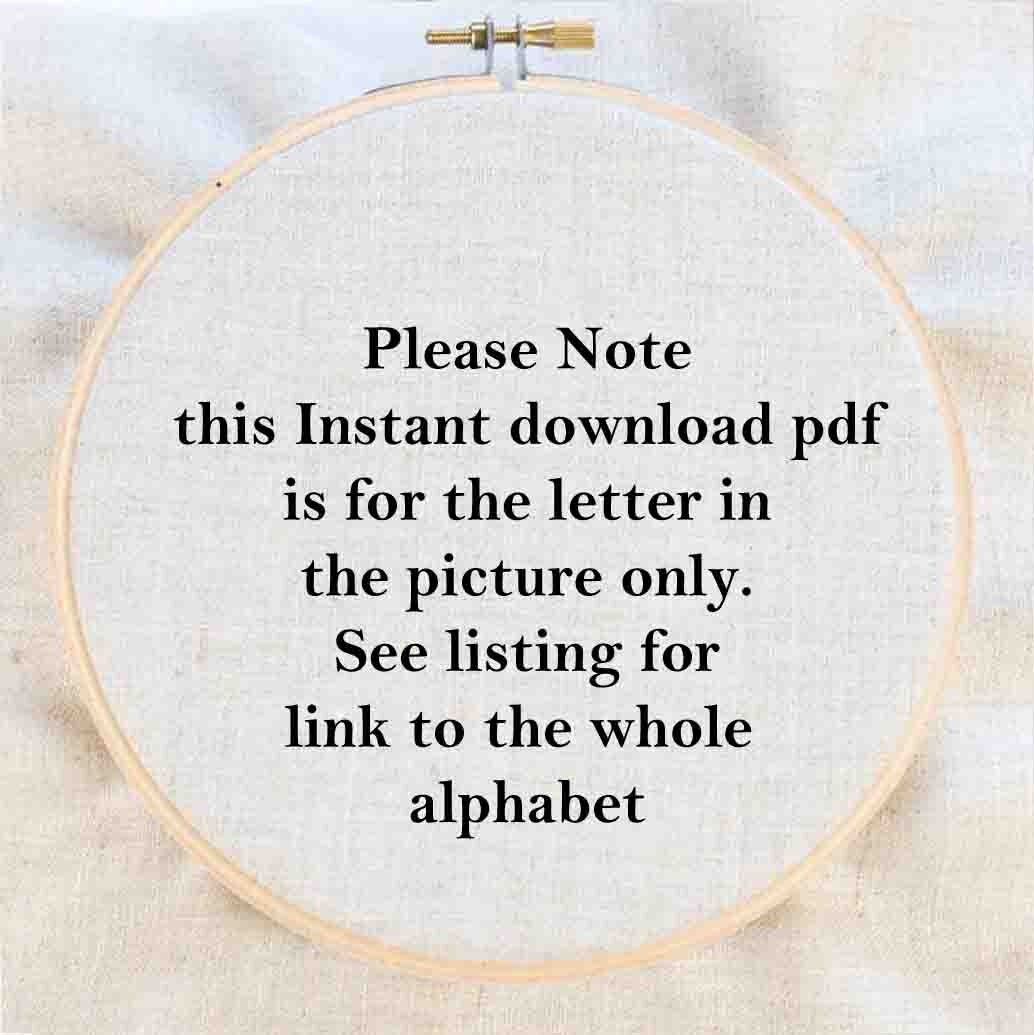 Floral Letter Embroidery Pattern Pdf for Download B Monogram Initial ...