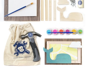 DIY Whale Frame Wood Craft Kit for Kids/Beginner Woodworking