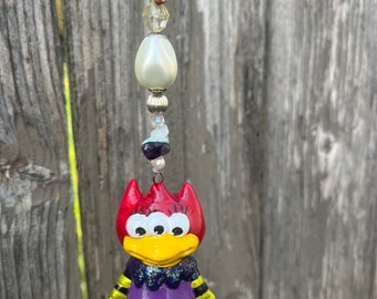 Halloween Sun catcher with Vintage Beads and Real Crystals