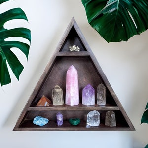 Geometric Shelf, Triangule shelf, Altar shelf, Crystal shelves, Witch Shelves, Esoteric Floating Decorations, Crystal shelf - Handmade