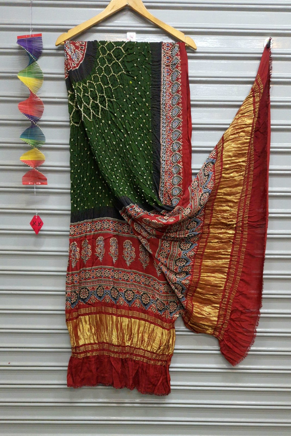 Beautiful Designer Pure Gajji Silk Ajrakh Duppatta main image 0