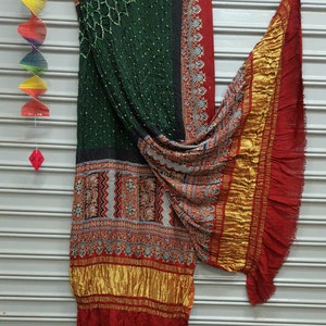 Beautiful Designer Pure Gajji Silk Ajrakh Duppatta