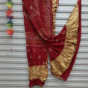 Handcrafted Pure Gajji Silk dupatta for Navratri | Bandhani Dupatta for women