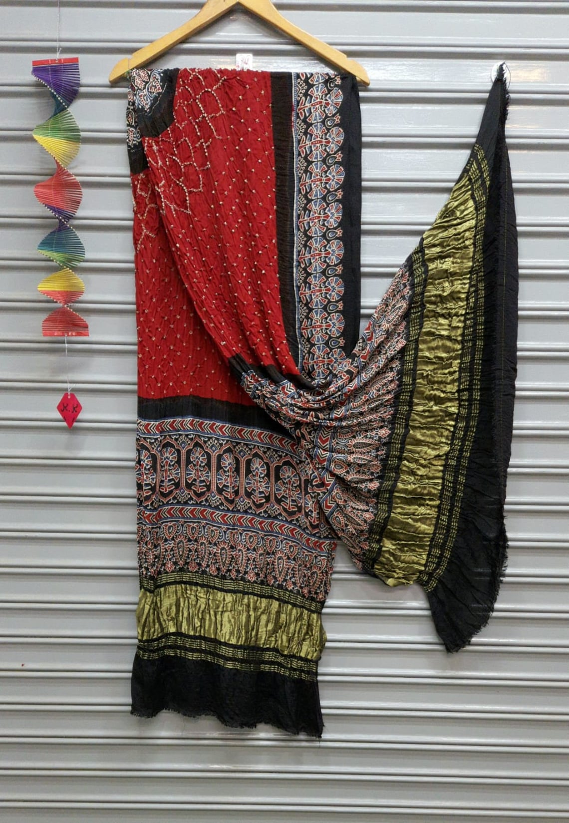 Designer Gajji Satin Ajrak Dupatta