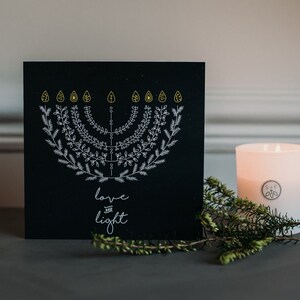 Carte Hanoucca amour + lumière