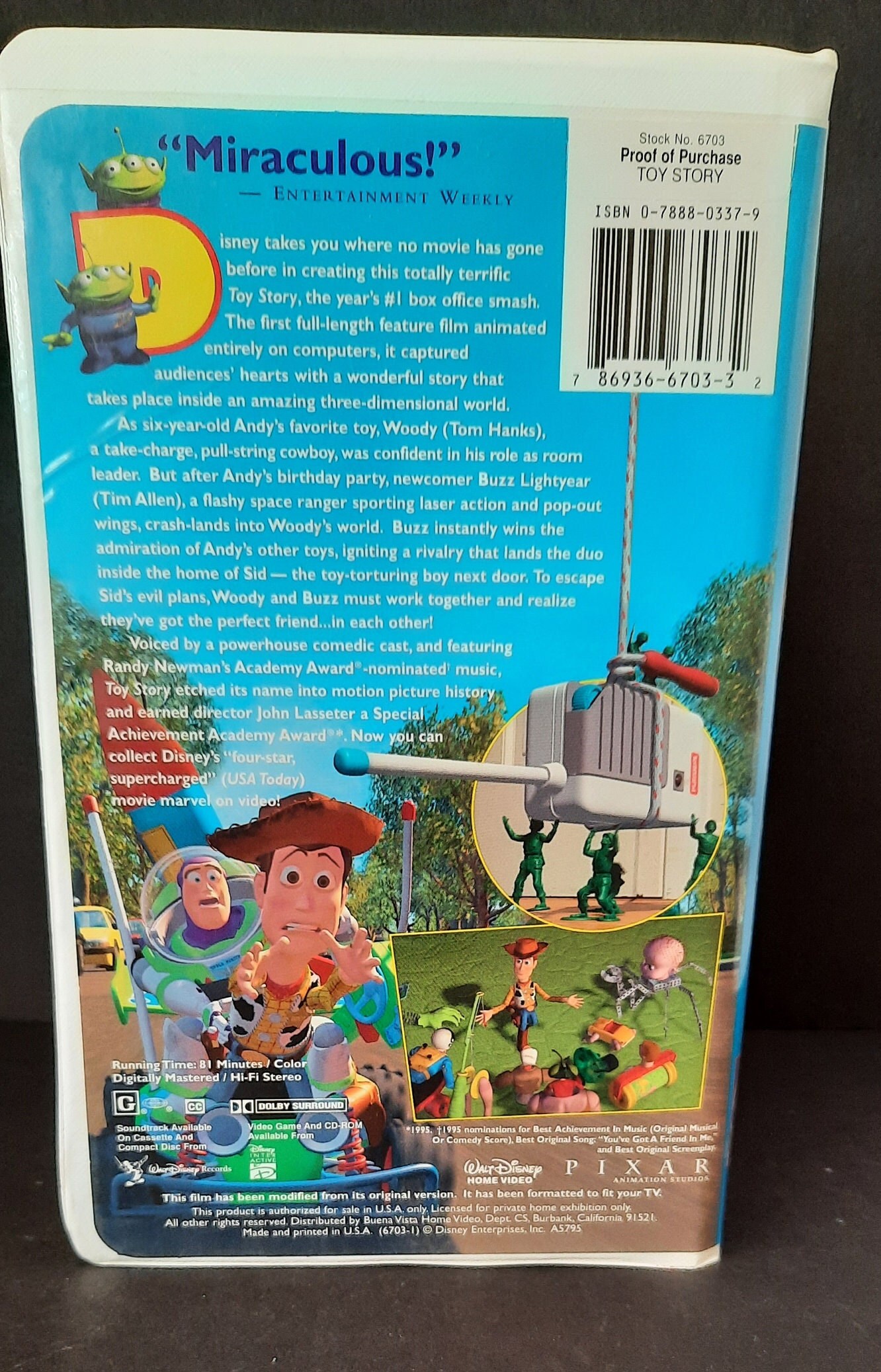 Disney's TOY STORY VHS Pixar Movie Etsy