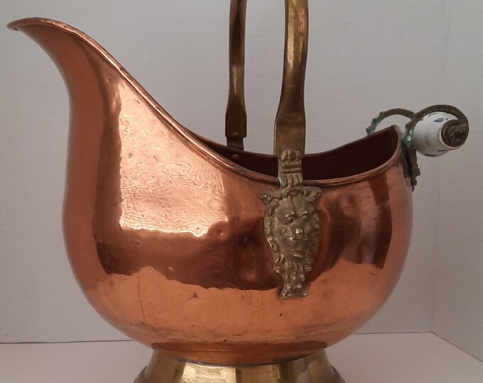 Vintage French Copper/brass Coal Bucket Etsy