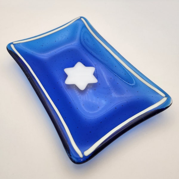 Star of David fused glass dish