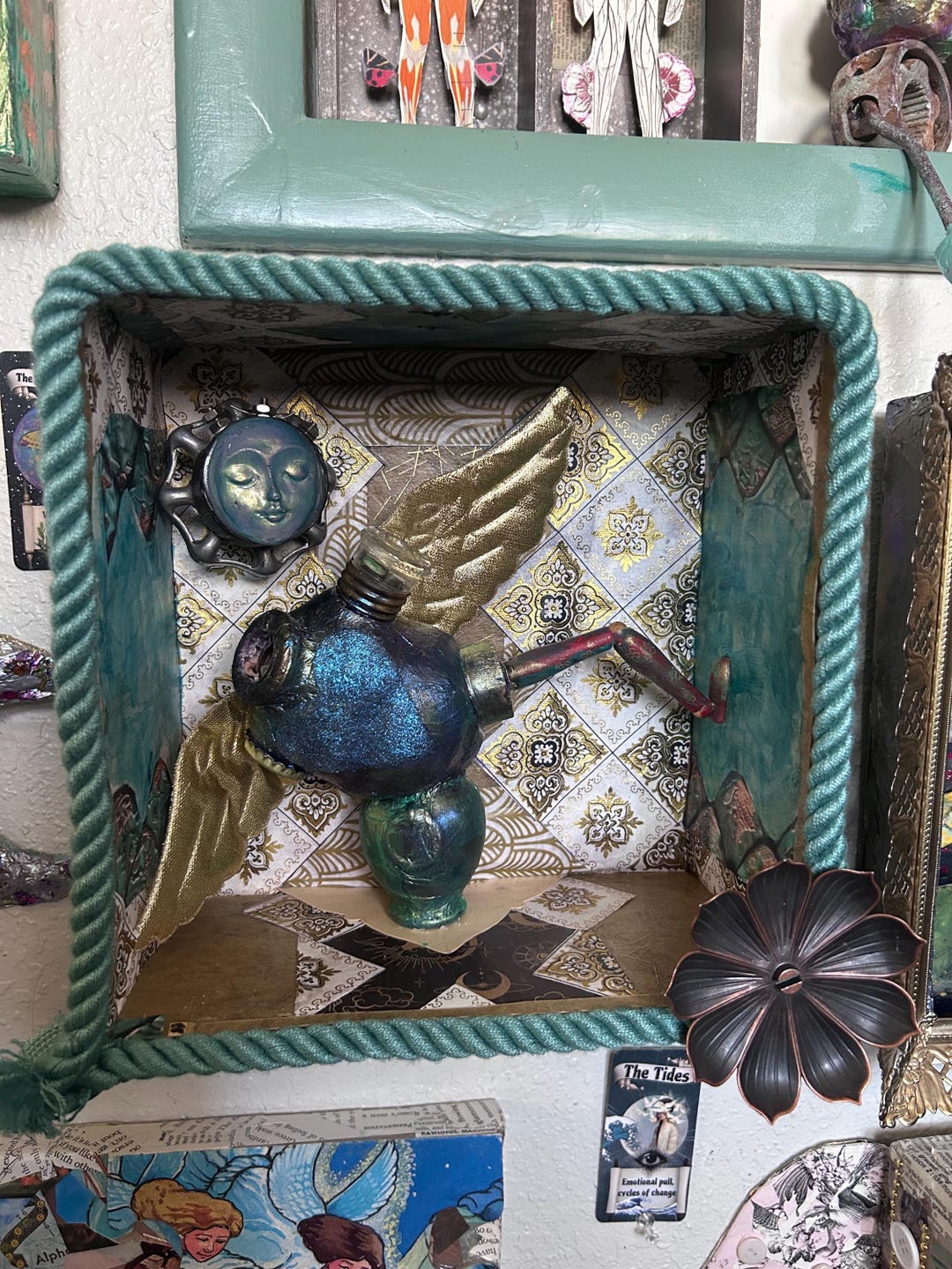 Celestial Vessel Shadow Box – Handmade Assemblage Art – Whimsigoth Moon ...