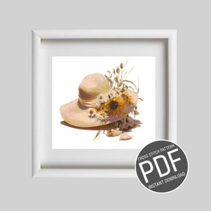 Cross Stitch Pattern Straw Hat / Cross stitch pattern Straw Hat pattern