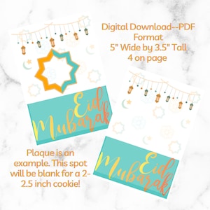 Eid Mubarak Ramadan Cookie Karte, 3,5 x 5" Digitale Cookie Karte, druckbare Cookie Karte