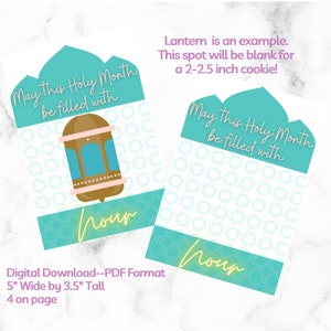 Ramadan Nour Cookie Karte, 3,5 x 5 Zoll digitale Cookie Karte, druckbare Cookie Karte