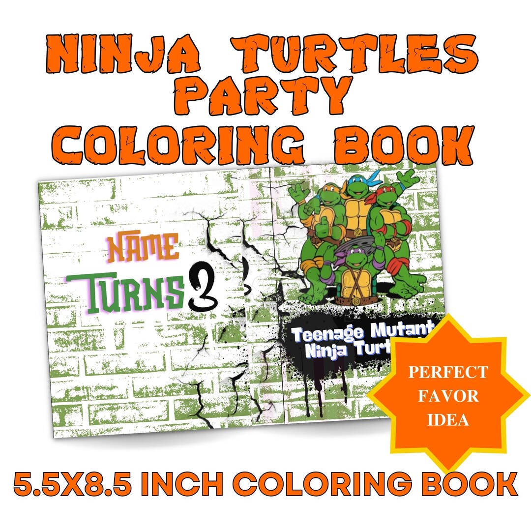 Ninja Turtles Birthday Coloring Book Mini Coloring Book Party Favors ...