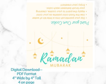 Dipingi la tua carta biscotto stampabile Carta biscotto, Carta biscotto digitale, Carta biscotto stampabile, Ramadan Dipingi la tua carta