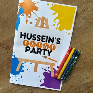 Paint Birthday Coloring Book| Mini Coloring Book| Party Favors | ANY THEME Coloring Book | Birthday Coloring Activity| Custom Coloring Favor