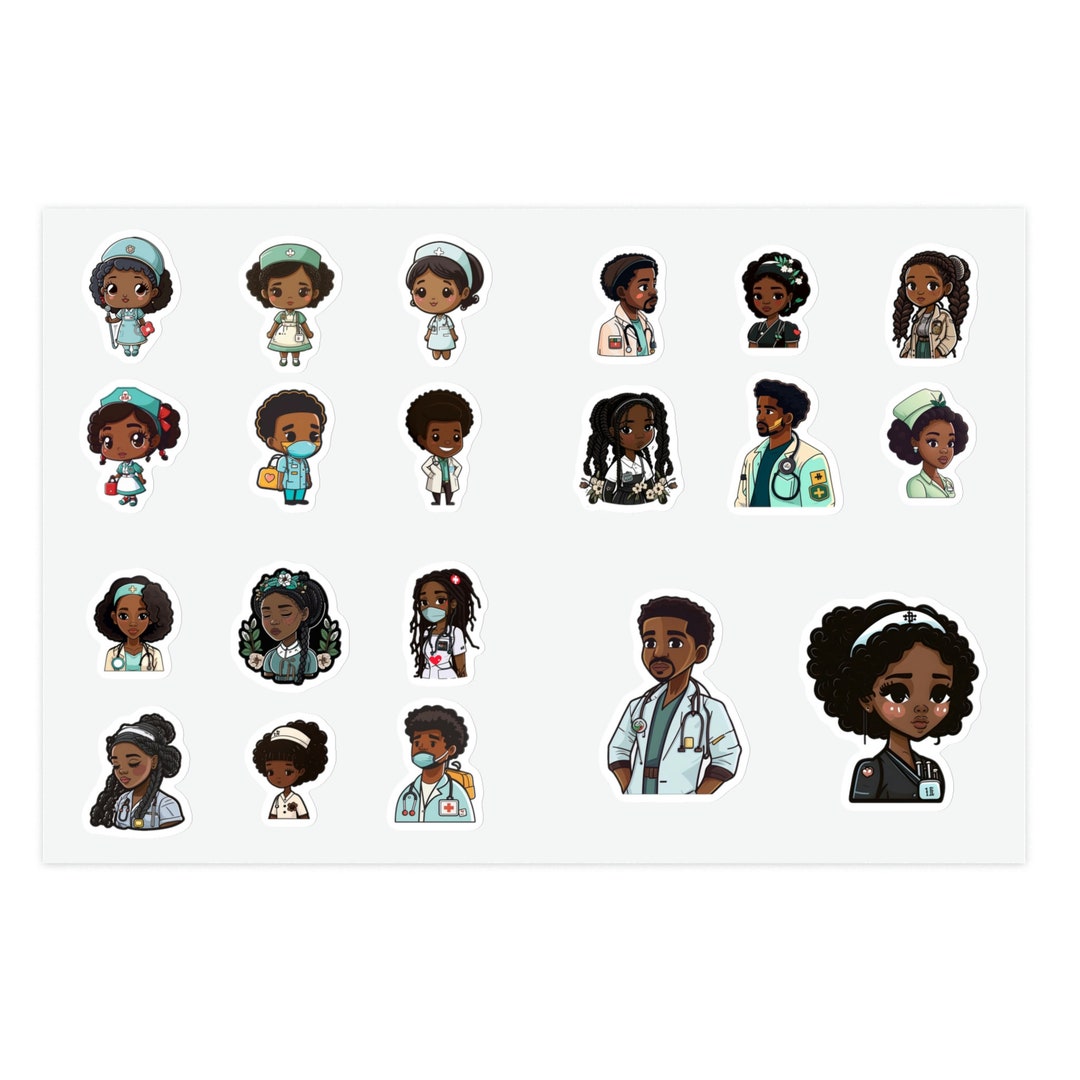 Black Nurse Sticker Sheets: Celebrate Diversity and Representation With ...