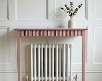 Ready to paint fluted console table, radiator console table, radiator shelf, hallway table for narrow spaces.