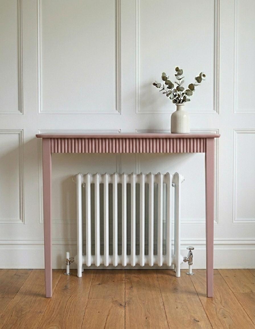 Ready to Paint Fluted Console Table, Radiator Console Table, Radiator ...