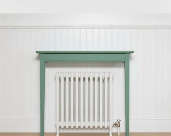 Ready to paint console table, radiator console table, radiator shelf, hall table for narrow spaces.