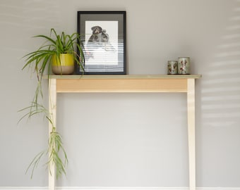 Ready to paint MDF console table, radiator shelf, hall table for narrow spaces.