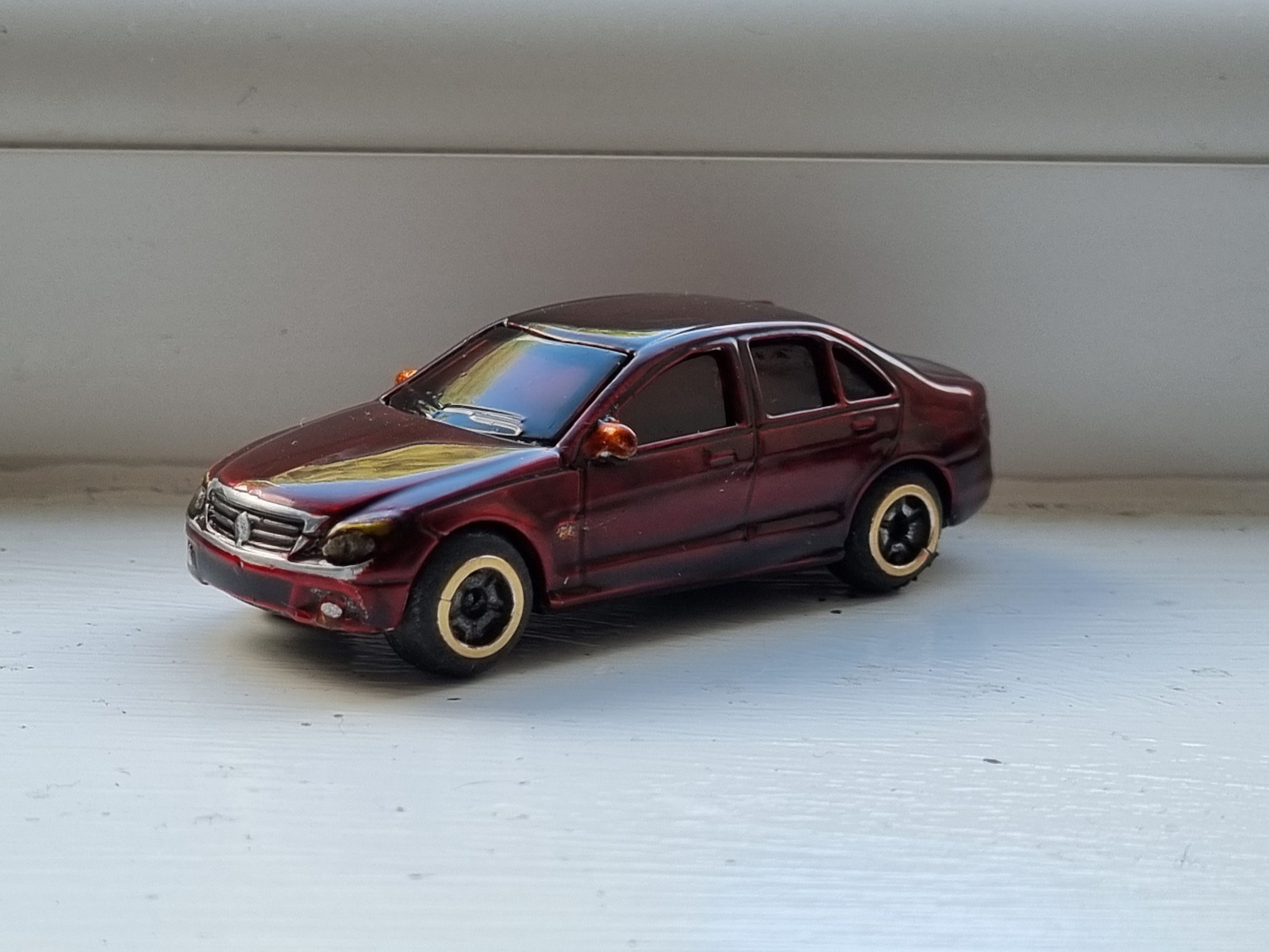 Unique Custom Restored 1 64 Die cast Mercedes C class W204 High gloss Paint That Changes in the Sun Custom Details a One off Etsy Canada