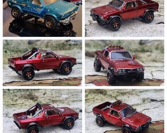 Unique custom hotwheels, 1:64 die-cast, Subaru Brat, completely restored custom finish Sunset Red candy over chrome, one-off STH RLC