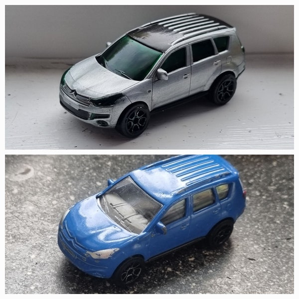 Unique transformed die-cast car, CitroenC4 Crosser, old Majorette model restored and professionally custom painted, a one-off