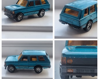 Vintage Majorette RangeRover, 1:36 scale, around 6 inches long, Metallic Blue, very good survivor condition