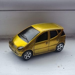 Vintage Matchbox die-cast Mercedes A Class, 1:64 unique custom restoration, gold chrome