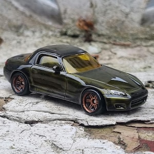 Unique 1/64 scale Honda S2000 custom restoration, Transparent red over chrome, based on vintage Realtoy model, custom wheels