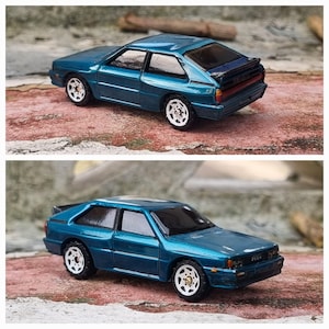 Vintage Matchbox die-cast Audi Quattro, 1:64 unique custom restoration.