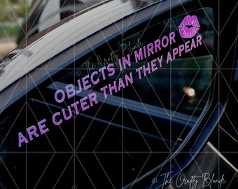 Car Mirror Decal, objects in mirror, girly decal