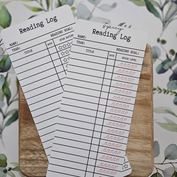 Reading List Bookmark, Library Card Bookmark, Book Tracker, Vintage library card, Reading Log