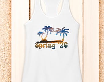 Spring 26 Palm Trees Beach Scene Tank | Racerback