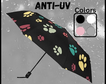 Dog Paw Print Umbrella: Automatic Open/Close, Anti-UV